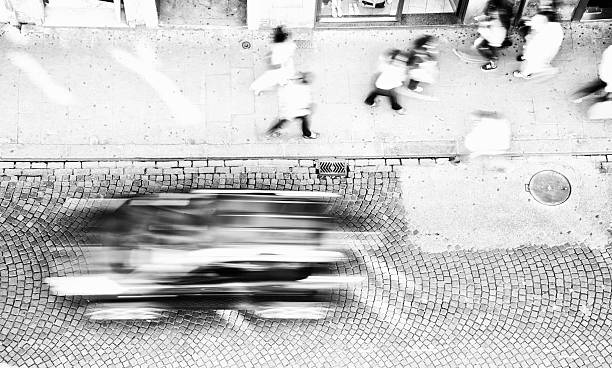 istock Blurred People, Rome - Italy. Aerial View. Black And White 544100854