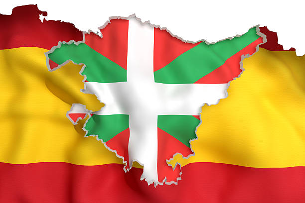 Close-up photo of the Spanish flag on a monitor