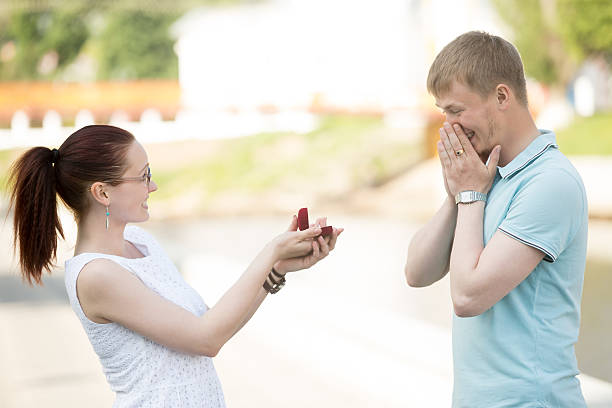 istock Woman asking her boyfriend to marry 544101906