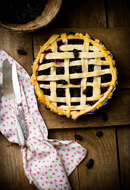 istock Mulberry  pie with a lattice. 544102176