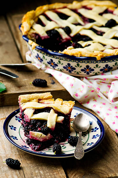 istock Mulberry  pie with a lattice. 544102228