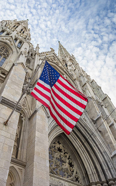 istock American flag at St. Patricks cathedral in New York 544102308