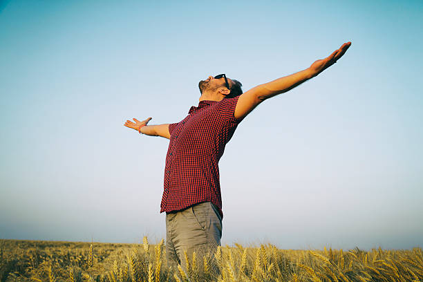 istock Man enjoying in nature. 544106634