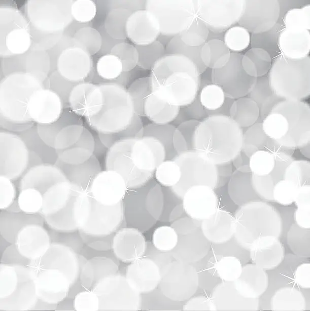 Vector illustration of Silver white glitter lights background