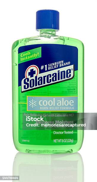 Solarcaine Sunburn Relief Stock Photo - Download Image Now - Aloe, Backgrounds, Beach