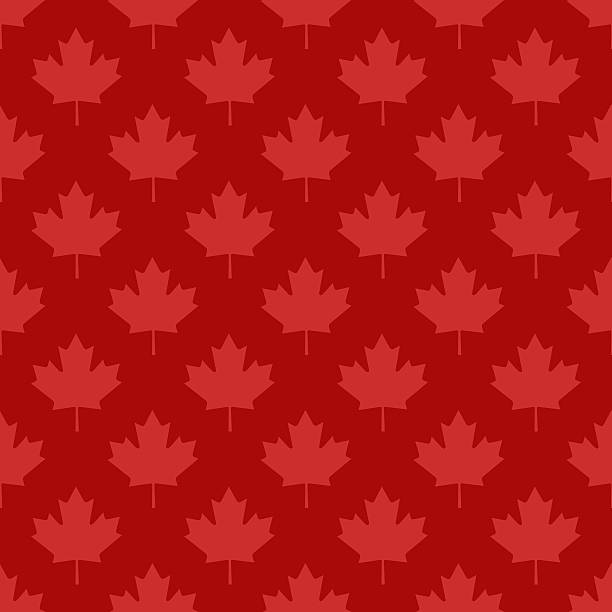 illustrazioni stock, clip art, cartoni animati e icone di tendenza di motivo foglia di acero canadese simbolo - leaf canadian culture maple leaf canada