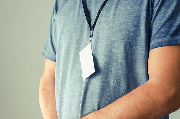 istock man wearing around his neck id card 544118900