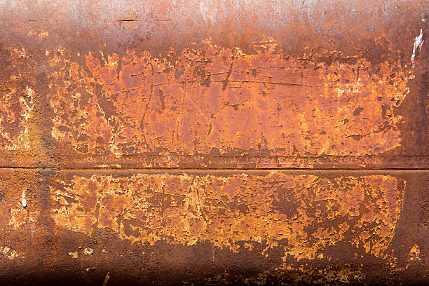 istock Dirty rust red metal sheet background 544119702