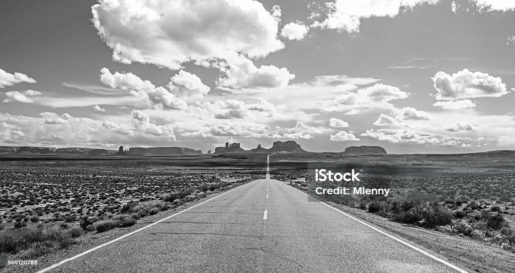 Forrest Gump Punkt Monument Valley Panorama - Lizenzfrei Schwarzweiß-Bild Stock-Foto