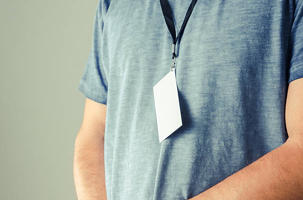 istock man wearing around his neck id card 544121302