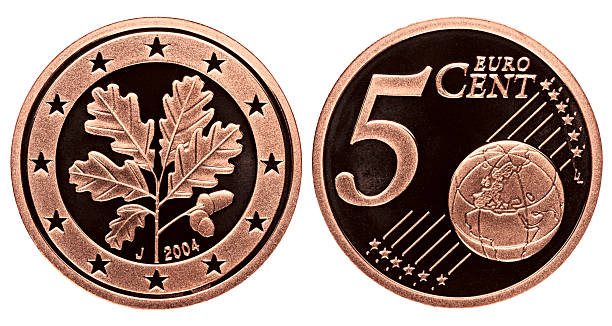 istock Proof Euro Five Cent Coin on white background clipping path 544121988