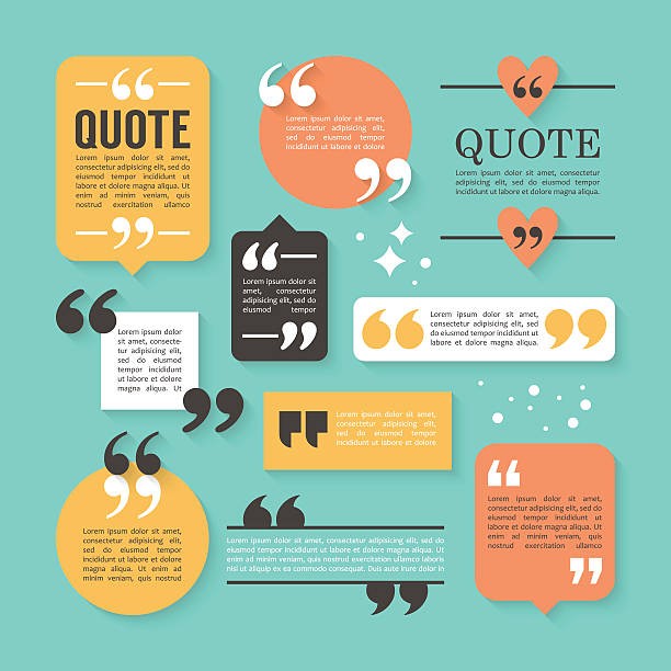 Modern block quote and pull quote design elements Modern block quote and pull quote design elements. Creative quote text template testimonial stock illustrations