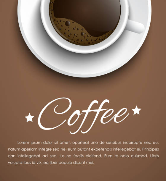 ilustraciones, imágenes clip art, dibujos animados e iconos de stock de diseñar pancartas de café, una vista superior de una taza - chocolate book brown book cover