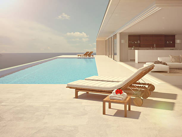 istock luxury swimming pool. color edit.3d rendering 544127654
