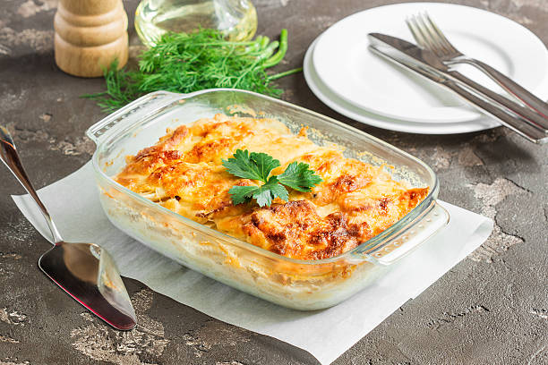 istock Potatoes baked with cheese, apples and vegetables 544128026