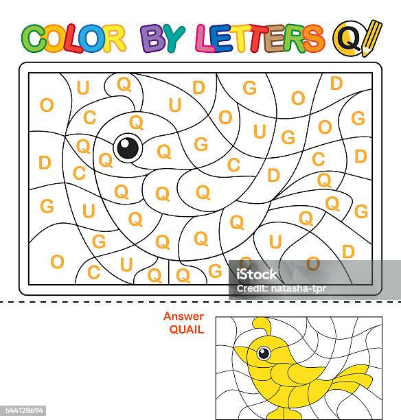 Puzzle For Kids Color By Letters Stock Illustration - Download Image Now - Leisure Games, Alphabet, Education