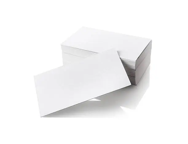 Photo of Business cards on white