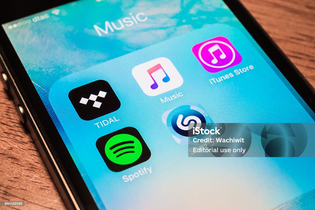 Musik-Apps - Lizenzfrei Spotify Stock-Foto