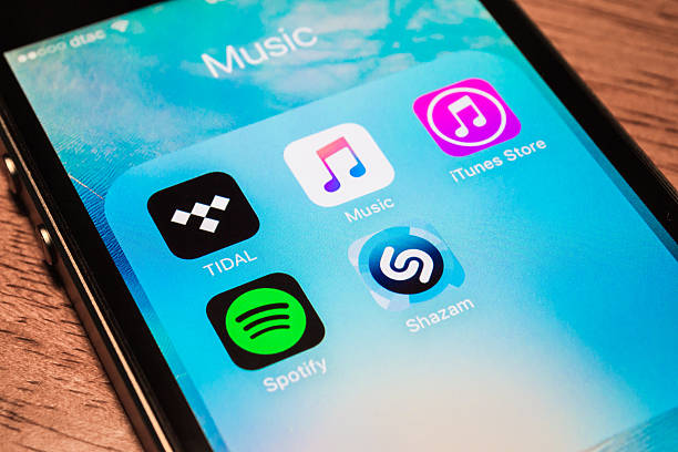 aplicativos de música - apple computers audio - fotografias e filmes do acervo