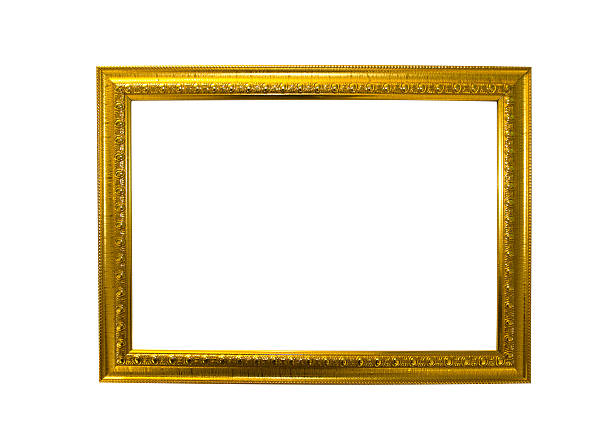 istock Gold frame. Gold crafts pattern picture frame. Isolated on white 544134098