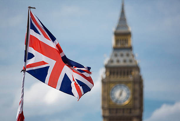 istock Big Ben and a Union Jack flag 544135970
