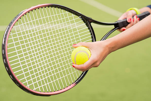 istock Tennis player preparing to play 544136428