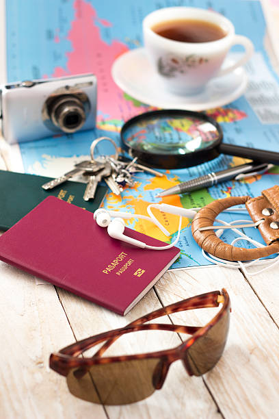 istock Travel planning over world map and wood background 544137832