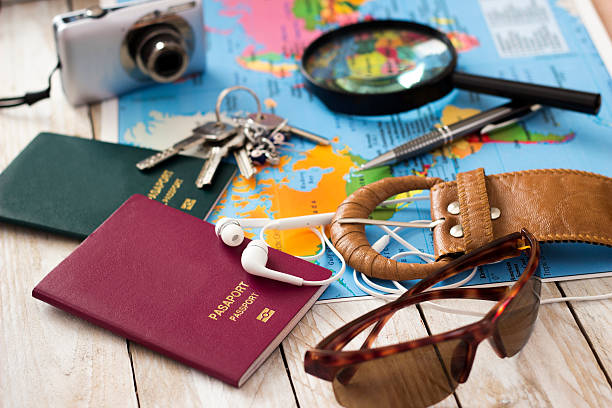 istock Travel planning over world map and wood background 544138854