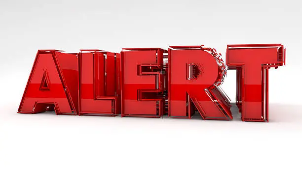 Photo of Alert 3d red text sign