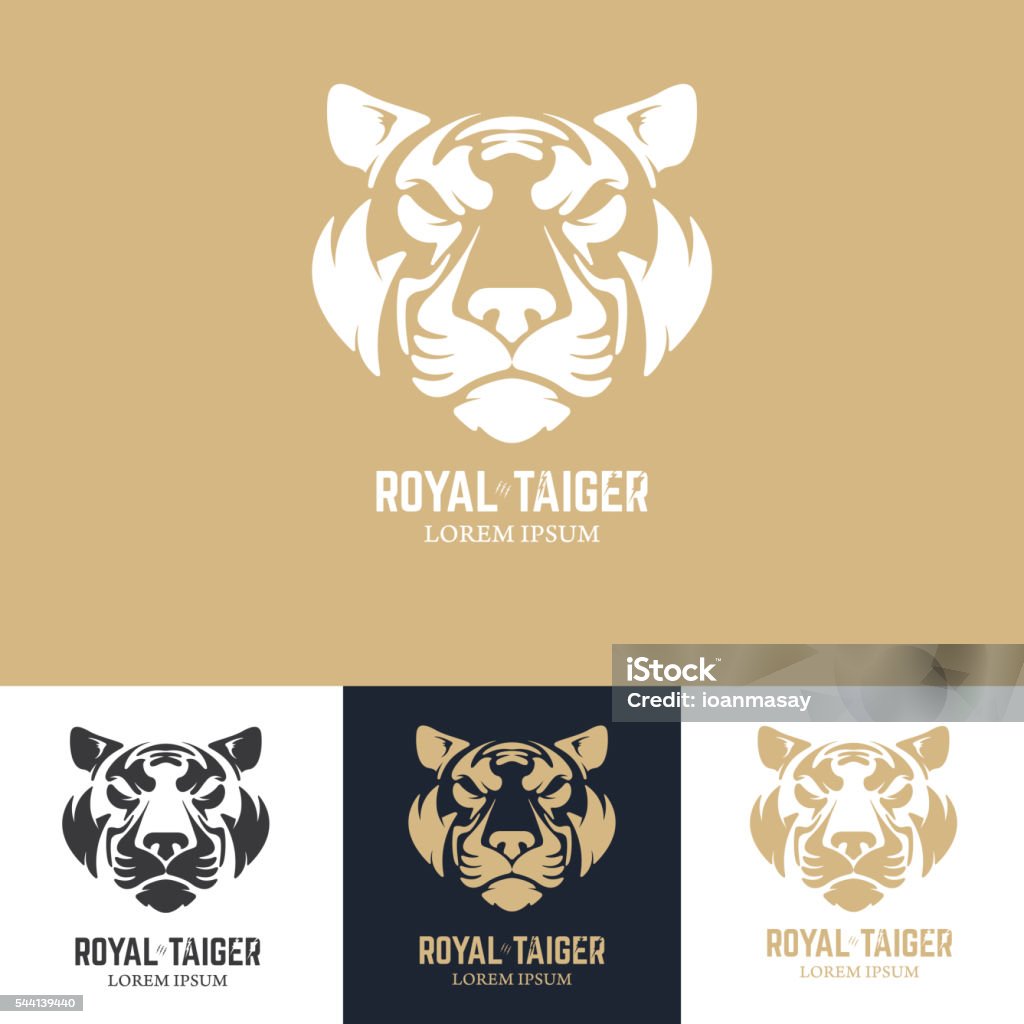 Emblem template with tiger head. Emblem template with tiger head. Design element for  label, sign, badge. Vector illustration. Tiger stock vector