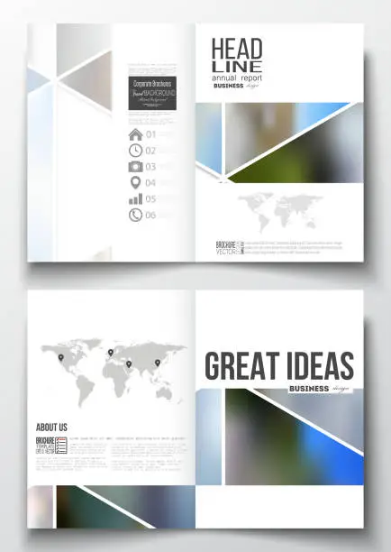 Vector illustration of Set of business templates for brochure, magazine, flyer, booklet or
