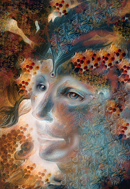 istock elven man face with pearls and ornaments in autumn colors 544141086