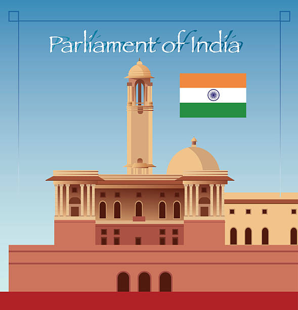 ilustrações de stock, clip art, desenhos animados e ícones de parlamento indiano - new delhi india night government
