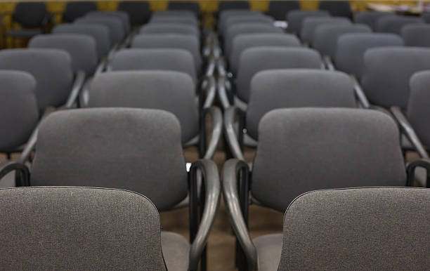 istock Lots of grey chairs in the conference hall 544312148