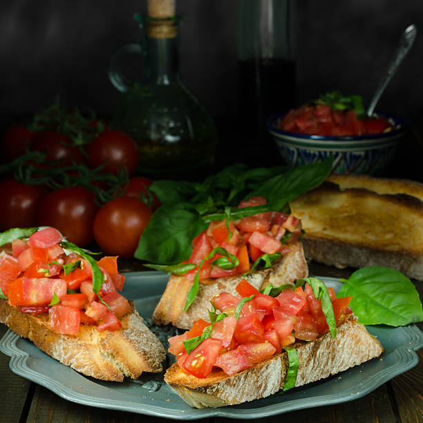 istock Italian fresh bruschetta with tomato, still life 544313840