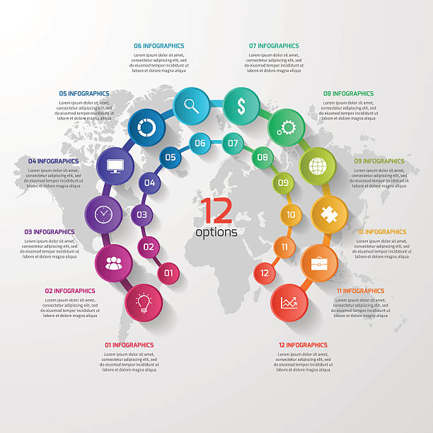illustrations, cliparts, dessins animés et icônes de vecteur cercle infographie modèle de graphiques, de diagrammes, par meetingmatrix. - 12