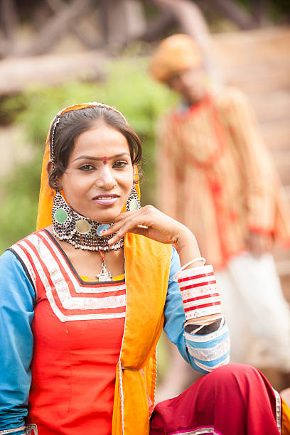 Portriat of an attractive young indian girl posing in traditional attire