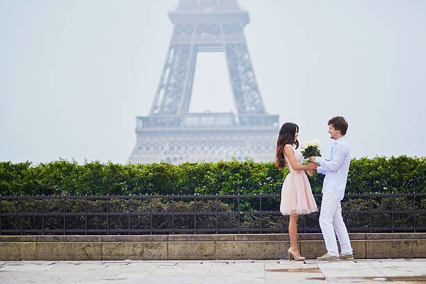 istock Romantic couple together in Paris 544317084