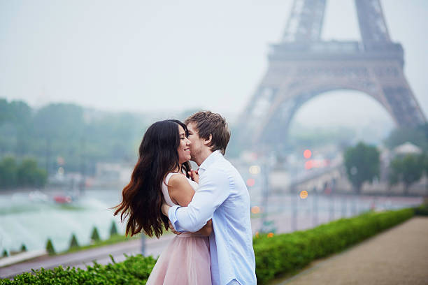 istock Romantic couple together in Paris 544319678