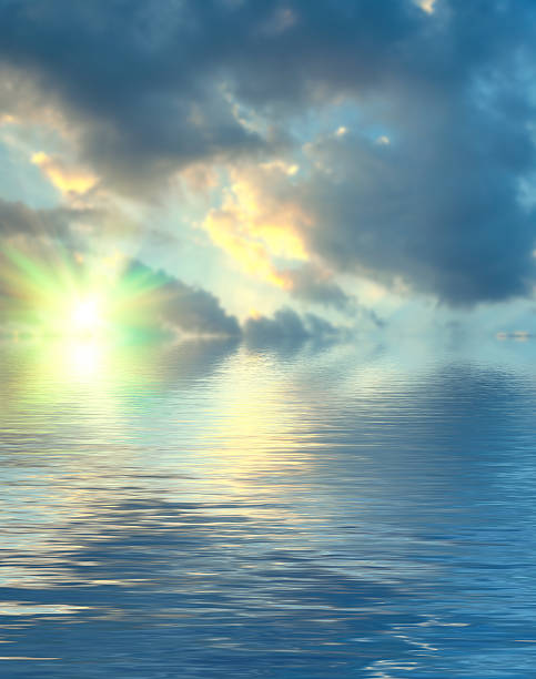 istock Surface water ripple and reflection of soft sky and clouds 544320324
