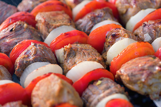 Barbecue with grilled meat