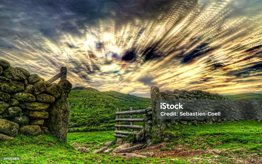 Dartmoor Gateway Agricultural Field Stock Photo