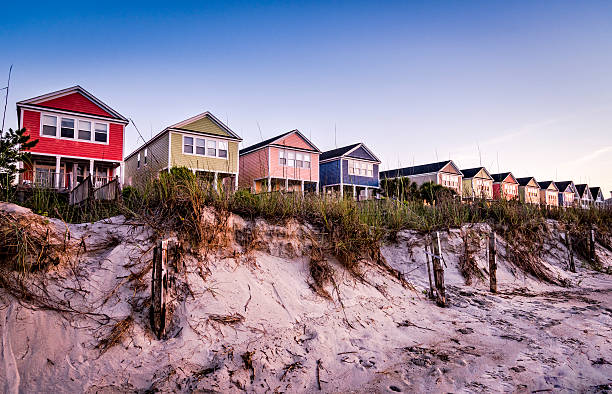 istock Beachfront vacation cottages in summer 544323968