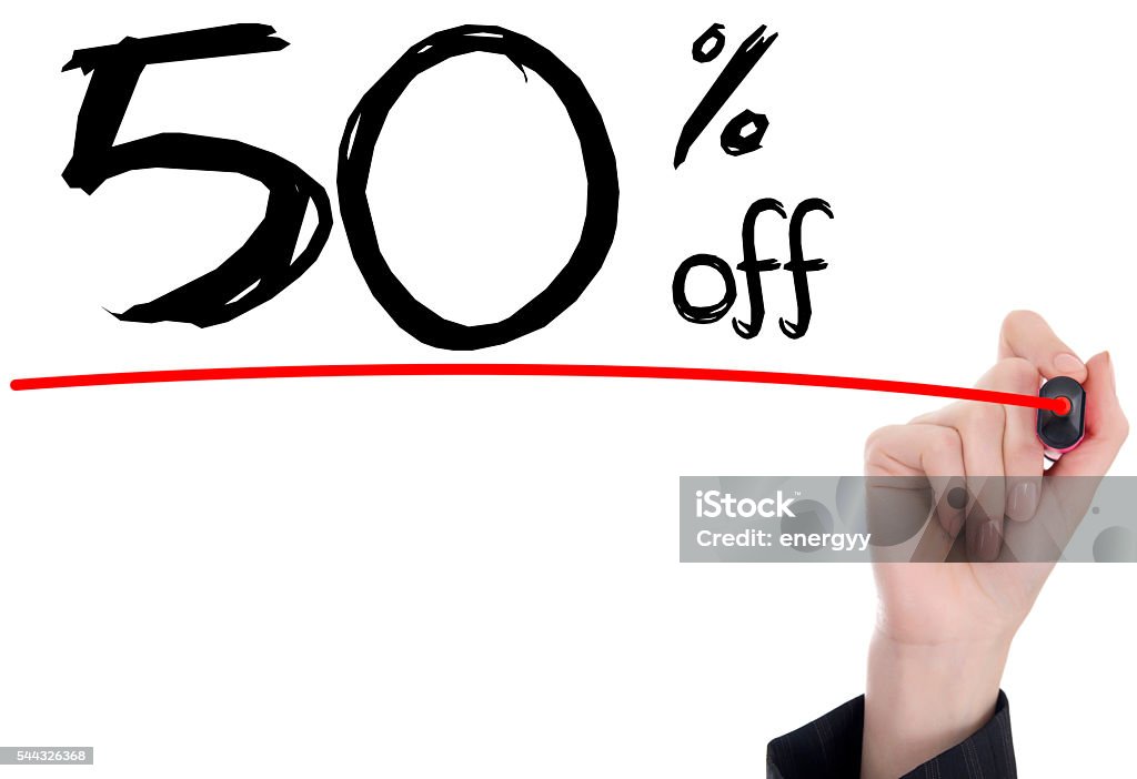 50 por cento de desconto - Foto de stock de Cinquenta por cento royalty-free