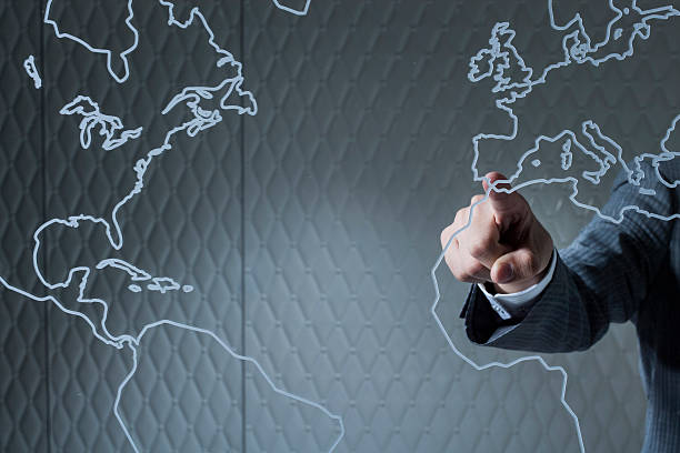istock Businessman pointing the developed countries 544327980