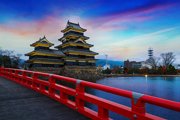 Matsumoto, Japan - November 21 2015: Matsumoto Castle, one of Japan's premier historic castles, along with Himeji Castle and Kumamoto Castle, it's known as \