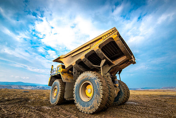 istock Big yellow mining truck 544328868