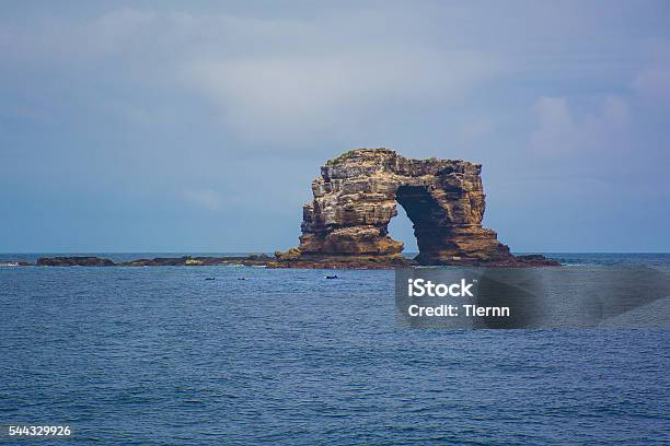 Dolphins Swimming Past Darwins Arch Galapagos Stock Photo - Download Image Now - Darwin's Arch, 2016, Blue