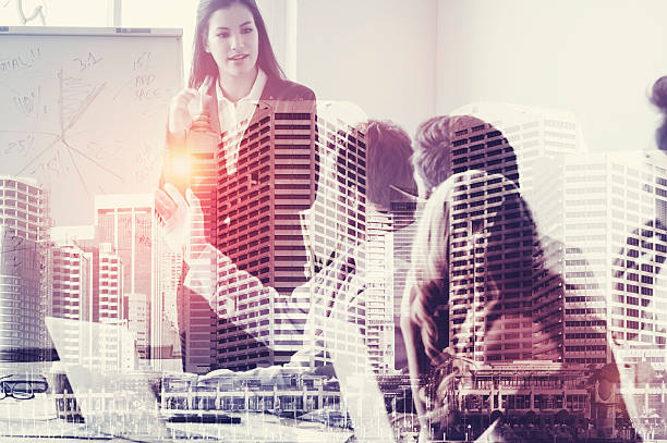 istock Group of business people in a presentation. 544330718