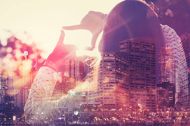 istock Woman framing the future. 544330804